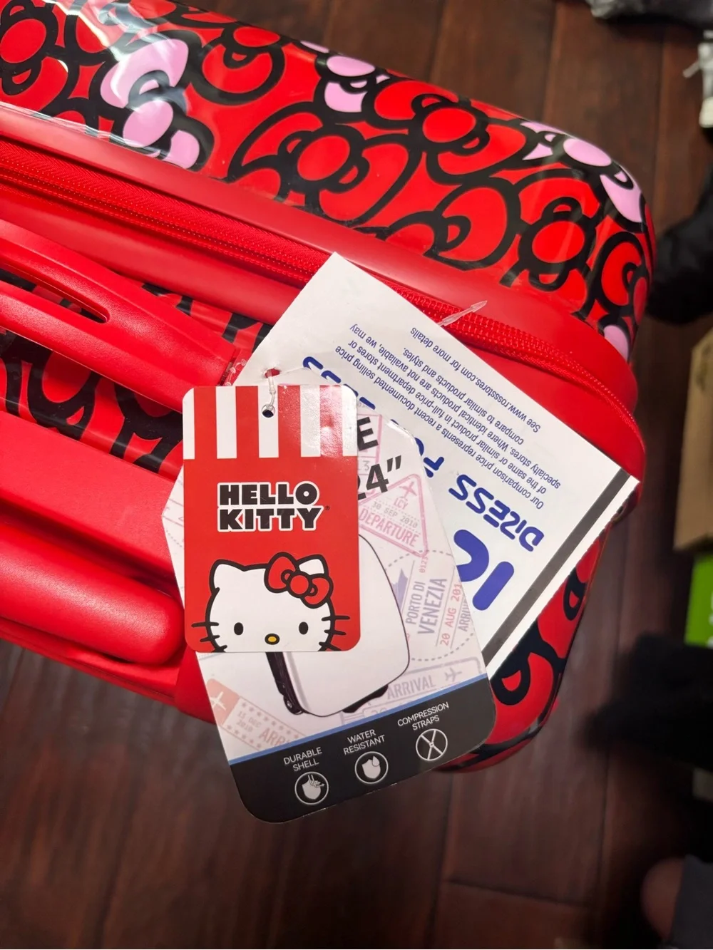brand new hello kitty 24in checked bag luggage